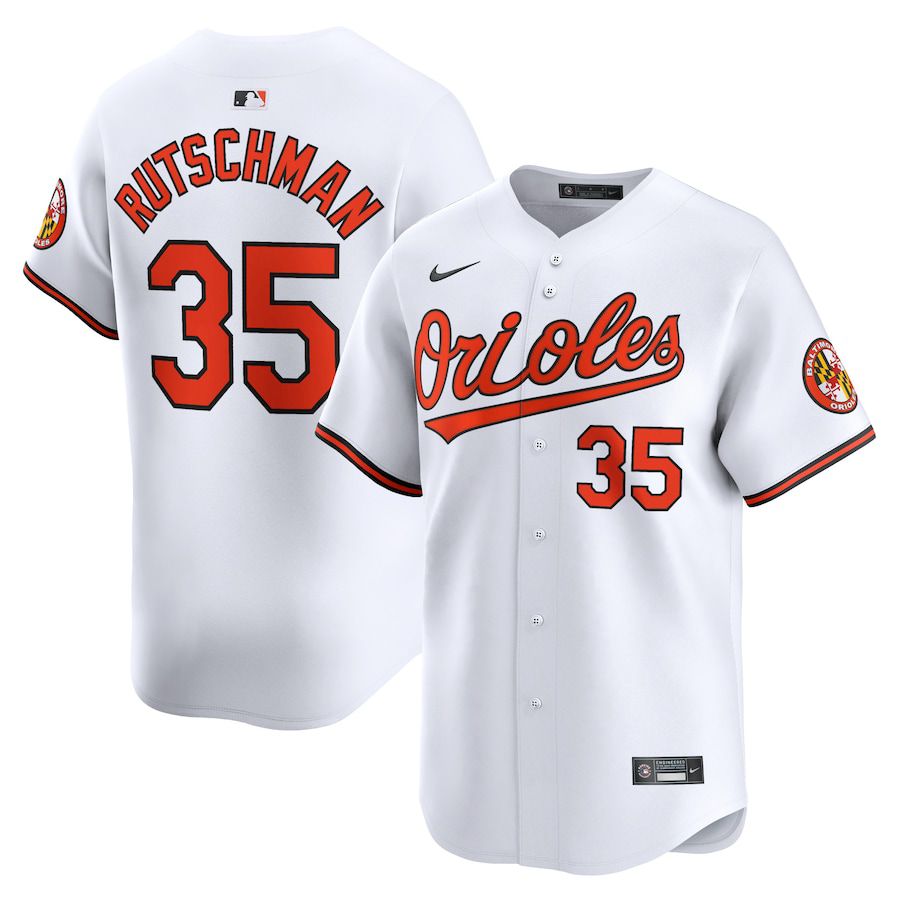 Men Baltimore Orioles #35 Adley Rutschman Nike White Home Limited Player MLB Jersey